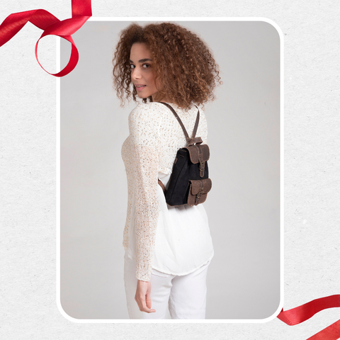 Women's mini leather backpack 'Filia'