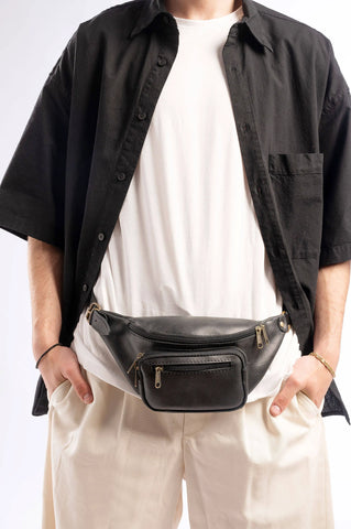 Leather waist bag "Aetos"