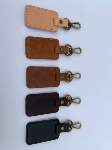 Rectangular leather keychain