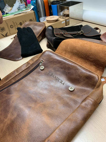 Unisex leather laptop backpack "Pantheon"