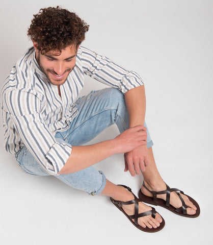 Greek ankle-strap sandals for men "Zeus"