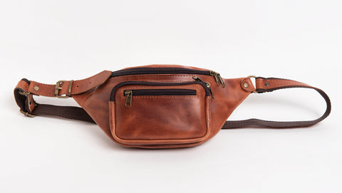 Personalized Gift Aetos handmade leather fanny pack for men.