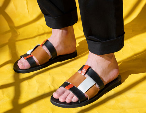 Men's handmade  Greek flip flops "Polyphemus"