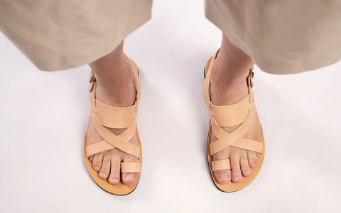 Ηandmade leather toe ring sandals for men "Odysseus"