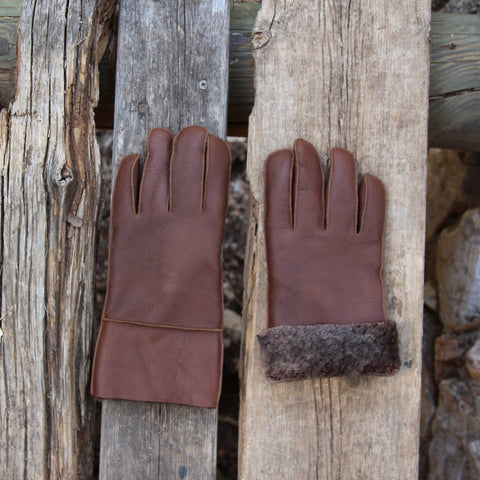 Ανδρικά μονής ραφής δερμάτινα με μουτόν γάντια σε πολλά χρώματα