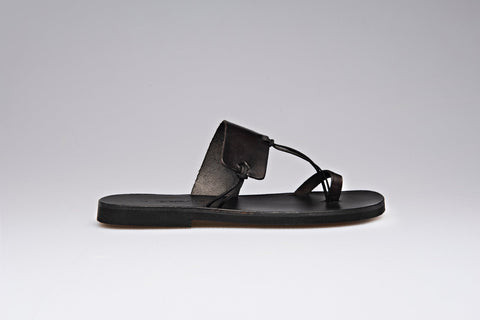 Black ring toe sandals for men "Priamos"