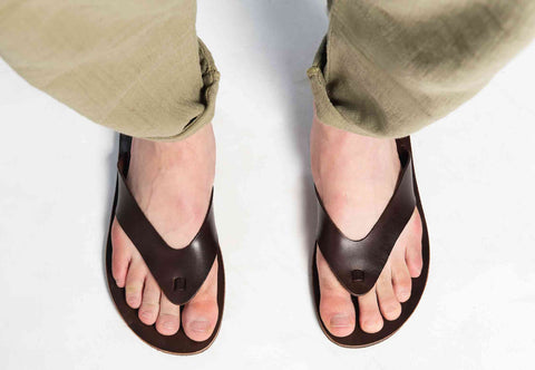 Leather flip flop sandals "Eolos"