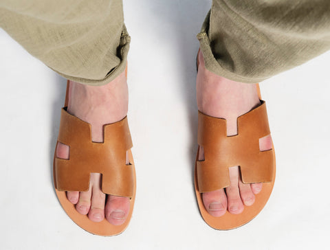 Greek handmade leather sandals for men "Hercules"