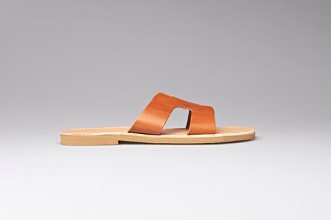 NATURAL LEATHER SLIDES, leather slippers,beach sandals, summer sandals women "Helios"