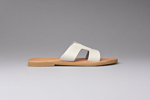 NATURAL LEATHER SLIDES, leather slippers,beach sandals, summer sandals women "Helios"