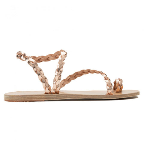 Gold leather sandals "Athena"
