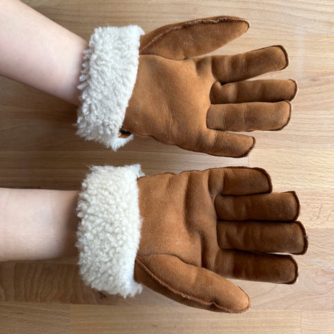 Personalized Gift Kids sheepskin gloves with mouton in many colors