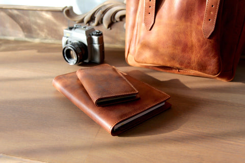 Leather passport and card cover