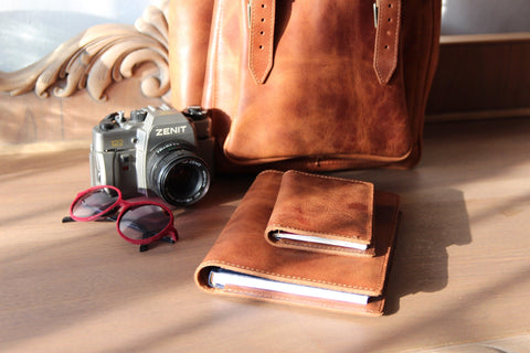 Leather passport and card cover