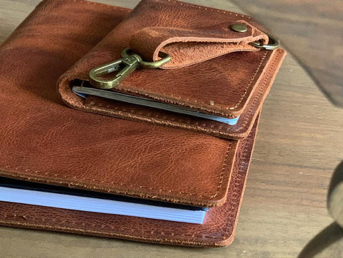 Leather journal cover with calendar 2024