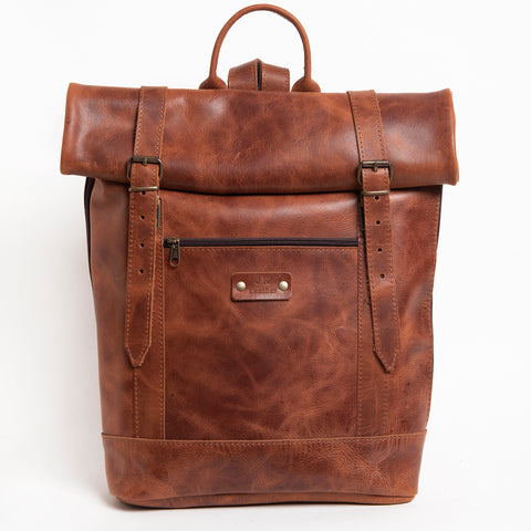 Leather rolltop backpack "Horizon"