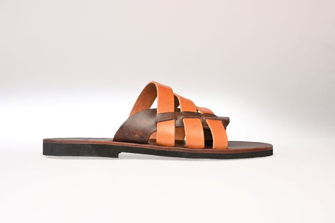 Black Greek leather sandals for men "Minotaur"