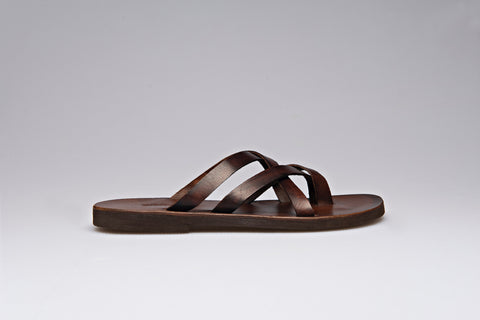 Natural leather toe ring sandals for men "Pyrros"