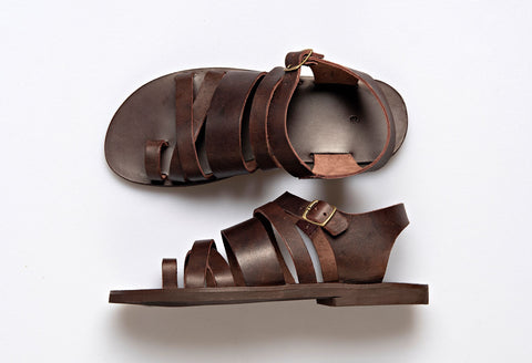 Ankle-strap leather sandals “Kronos”