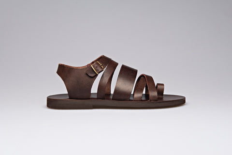 Ankle-strap leather sandals “Kronos”