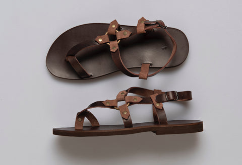 Men's brown handmade leather sandals “Alexander”