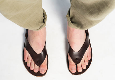 Men's black thong flip flops "Eolos"