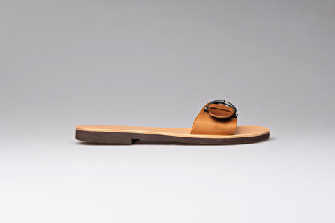 OPEN TOE CLOG sandals real leather with buckle strap slide sandals wedish clog sandals "Calliope"