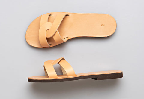 LEATHER SANDALS WOMEN greek leather sandals tan leather "Harmonia"