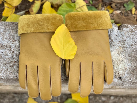 LIMITED SHEEPSKIN GLOVES real leather gloves men with real sheep wool men or women