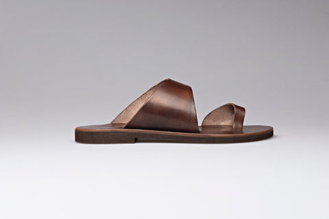TOE RING SANDALS barefoot leather summer slides, greek sandals summer 22, handmade leather beach sandals "Hebe"